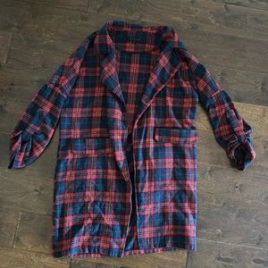 Women’s flannel blazer long coat